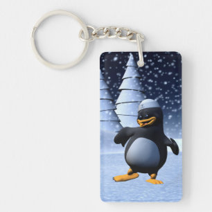 Porte-clés Mignon pingouin marin d'hiver Art de vacances enne