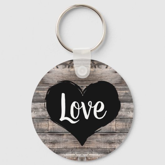 Porte-clés mignon rustique chic LOVE HEART | PORTE - CLÉ (Recto)