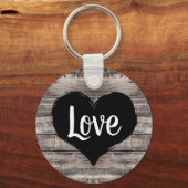Porte-clés mignon rustique chic LOVE HEART | PORTE - CLÉ (Recto)