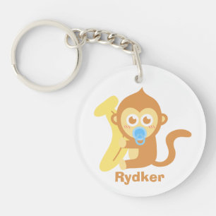 Porte-clés Mignon singe bébé dessin animé avec banane