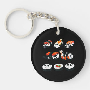 Porte-clés Mignon Sushi Panda Câlin Maki Amoureux Drôle Kawai