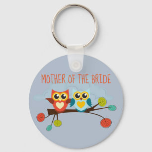 Porte-clés Mignonette OWLS Mariage à thème Bleu orange