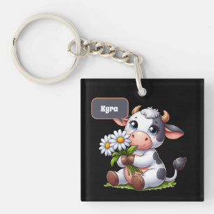 Porte-clés Mignonne ajouter nom vache amateurs