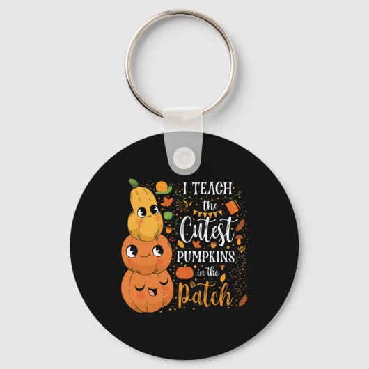 Porte-clés Mignonne Automne Enseigner Citrouille Cutest Dans  (Recto)