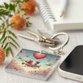 Porte-clés Mignonne bémol Saint Valentin hydravion (Devant Droit)