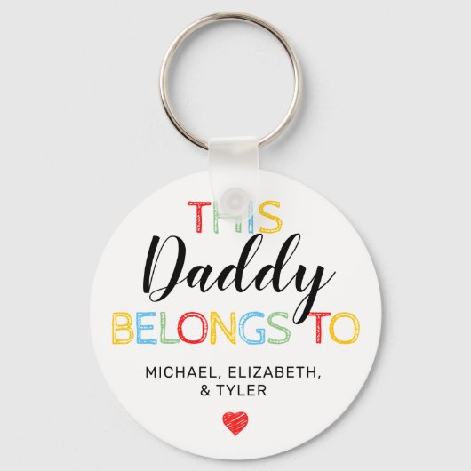 Porte-clés Mignonne Ce Papa Appartient À (Recto)