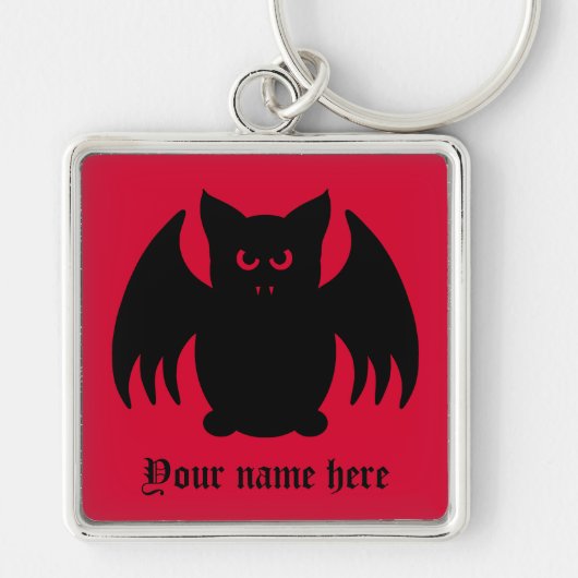 Porte-clés Mignonne chauve-souris gothique noire vampire (Devant)