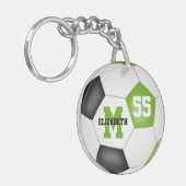 Porte-clés mignonne chaux noir sac de football (Devant gauche)