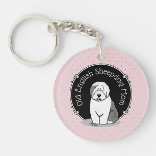 Porte-clés Mignonne chien OES Maman Vieux anglais Sheepdog Ma