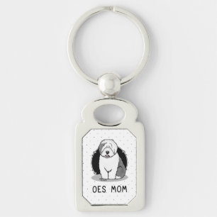 Porte-clés Mignonne chien OES Maman Vieux anglais Sheepdog Ma