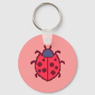 Porte-clés Mignonne coccinelle pixelisée insecte 