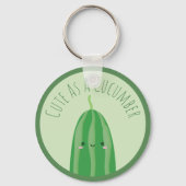 Porte-clés Mignonne comme un concombre amusant Kawaii Cutecum (Recto)