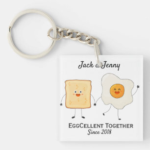Porte-clés Mignonne Drôle Joyeux Toast Eggcelcelcelcelcate En