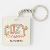 Porte-clés Mignonne et sucrée "saison douillette" Automne / A (Dos)