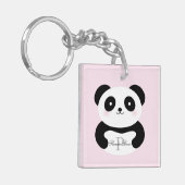 Porte-clés Mignonne fille bébé Panda Ours Monogramme (Devant gauche)