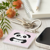 Porte-clés Mignonne fille bébé Panda Ours Monogramme (Devant Droit)