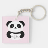 Porte-clés Mignonne fille bébé Panda Ours Monogramme (Dos)