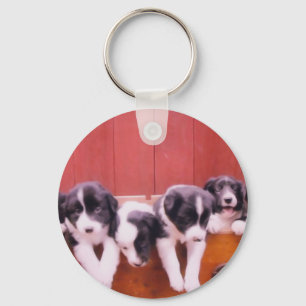 Porte-clés Mignonne frontière Collie Porte - clé Puppies