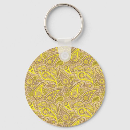 Porte-clés Mignonne jaune paisley motif Coque-Mate iPhone (Recto)