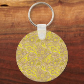 Porte-clés Mignonne jaune paisley motif Coque-Mate iPhone (Recto)