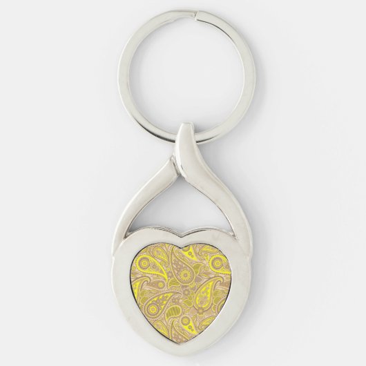 Porte-clés Mignonne jaune paisley motif Coque-Mate iPhone (Devant)