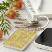 Porte-clés Mignonne jaune paisley motif Coque-Mate iPhone (Devant droit)