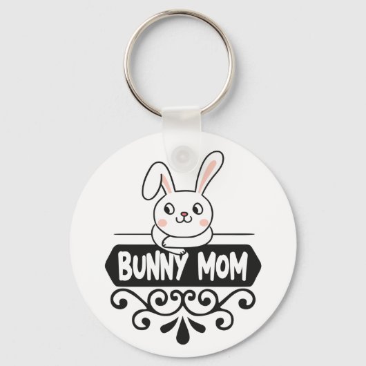 Porte-clés Mignonne lapin maman lapin amant (Recto)