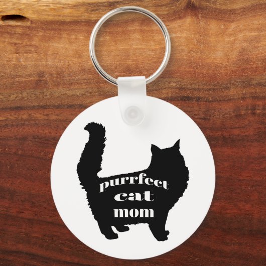 Porte-clés Mignonne maman Chat Noir (Recto)