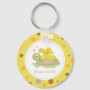 Porte-clés Mignonne Maman et Bébé Tortue Maman M'aime