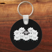 Porte-clés Mignonne mouton noir de la famille (Recto)