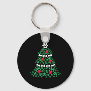 Porte-clés Mignonne Noël Chien Paw Arbre de Noël Chiot Amateu