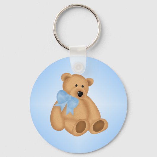 Porte-clés Mignonne Ours Teddy, Pour Bébé Garçon (Recto)