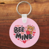Porte-clés Mignonne Ourson Bee Mine Saint Valentin (Recto)
