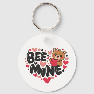 Porte-clés Mignonne Ourson Bee Mine Saint Valentin