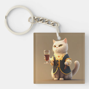 Porte-clés Mignonne servante de chat personnel, drôle de serv