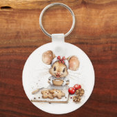 Porte-clés Mignonne souris Chef Noël (Verso)