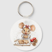 Porte-clés Mignonne souris Chef Noël (Verso)