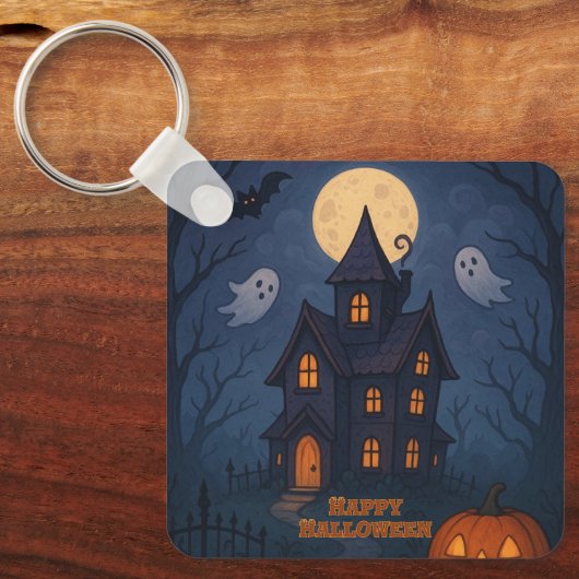 Porte-clés Mignonne Whimsical Maison Hantée Éffrayante | Hall (Recto)