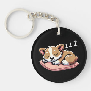 Porte-clés Mignons Amoureux des Animaux Endormis Welsh Corgi