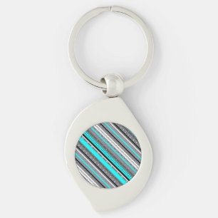 Porte-clés Mignons motifs aztèques gris aqua