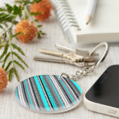 Porte-clés Mignons motifs aztèques gris aqua (Devant droit)