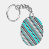 Porte-clés Mignons motifs aztèques gris aqua (Devant gauche)