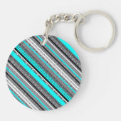 Porte-clés Mignons motifs aztèques gris aqua (Dos)