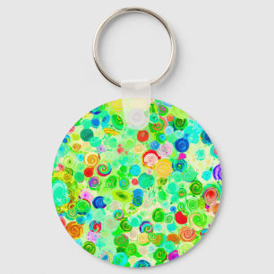 Porte-clés Mignons motifs de cosmos en spirale colorés