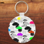 Porte-clés Mignons nuages colorés motif (Recto)