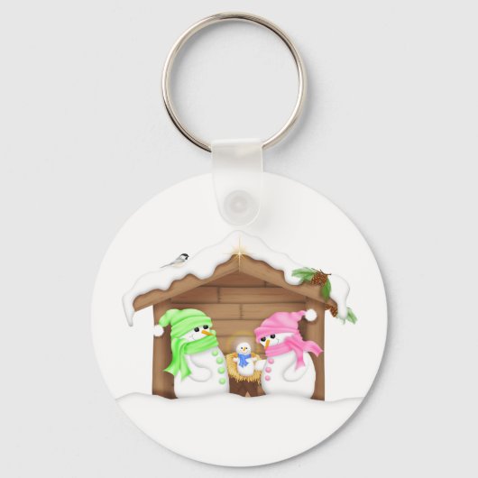 Porte-clés Mignons Snowman Manger Noël (Recto)