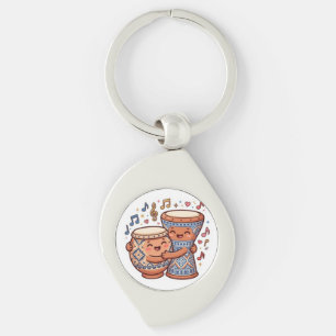 Porte-clés Mignons Tambours Traditionnels En Argile Marocains