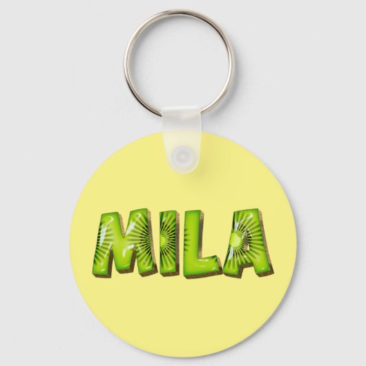Porte-clés Mila Name Kiwi Design (Recto)
