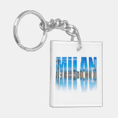Porte-clés Milan étiquette composé de Milan skyline en Italie (Devant gauche)