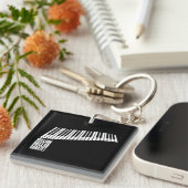 Porte-clés Million de piano de quartet du dollar - blanc (Devant Droit)
